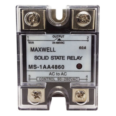 Relay de Estado Solido SSR Control 90-280 VCA Capacidad 60 Amper 480V