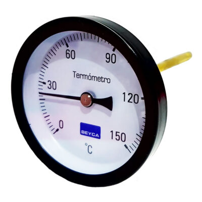 Termometro Pirometro Reloj 0-150 ºC Negro Vaina Rigida 100mm Rosca 1/4