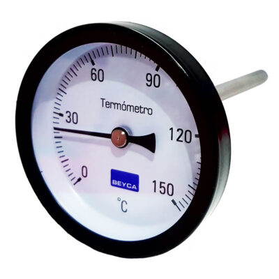 Termometro Pirometro Reloj 150 ºC Negro Vaina Acero Inoxidable Rosca 1/2