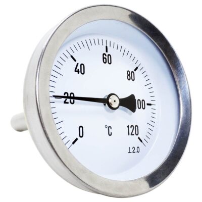 Termometro Pirometro Reloj 120 ºC Vaina Acero Inoxidable Rosca 1/2